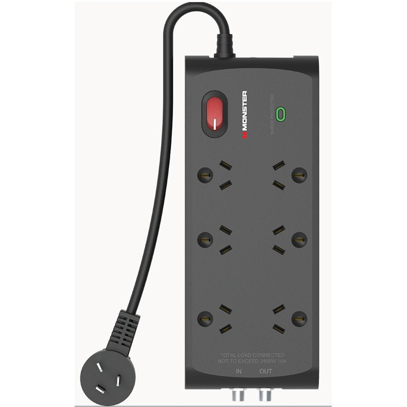 Monster Cable 6-Socket Surge Board with RF In/Out