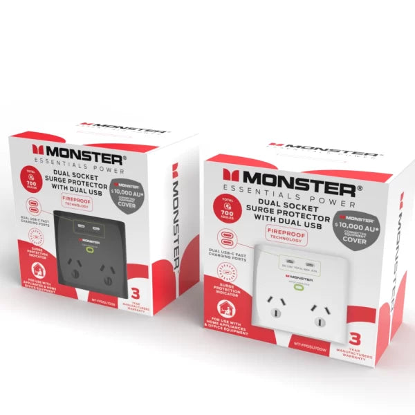 Monster Cable 2-Socket Surge Protector with Dual USB
