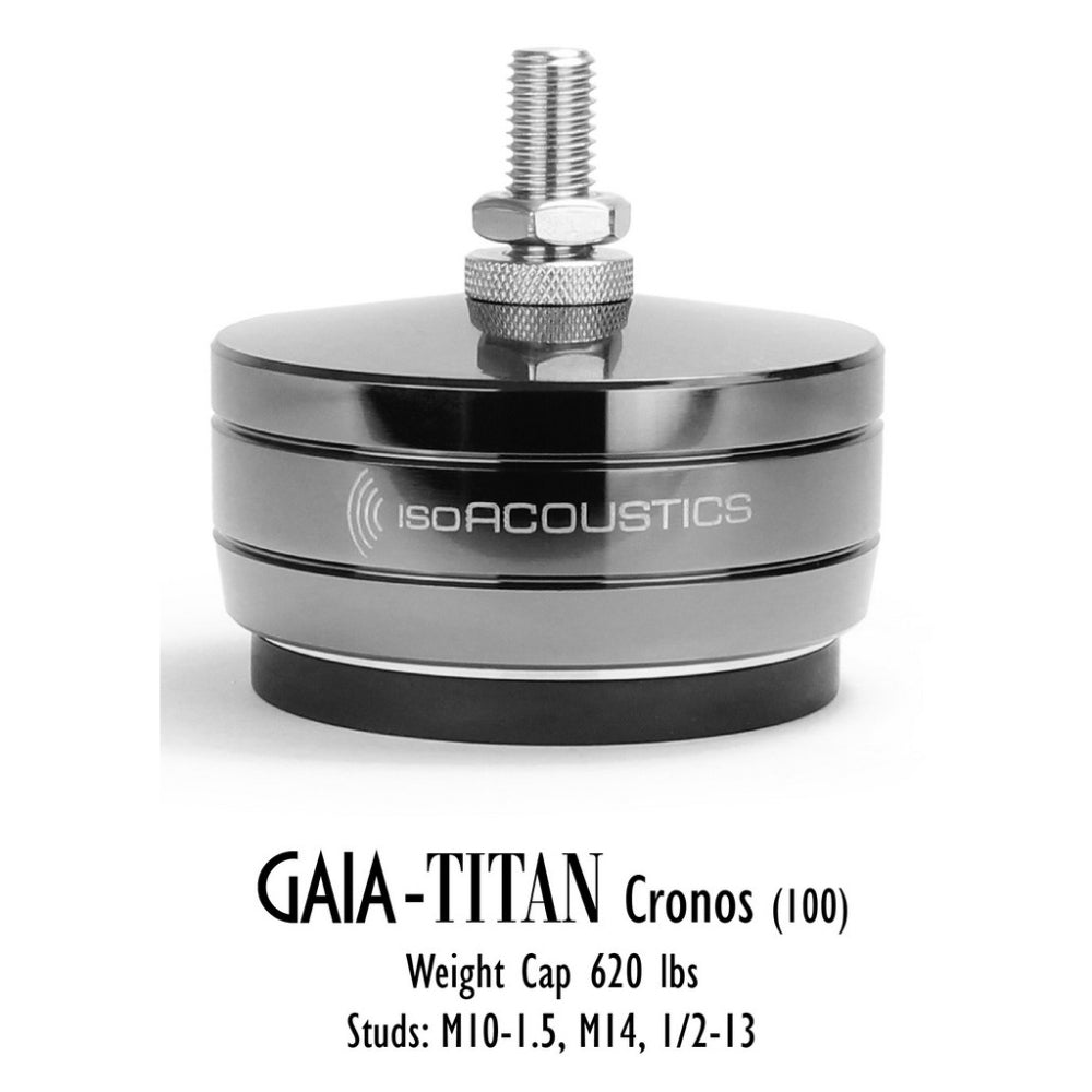 IsoAcoustics GAIA Titan Cronos 100- Set of 4 Threaded Stainless Steel Isolators SWL 280 Kg