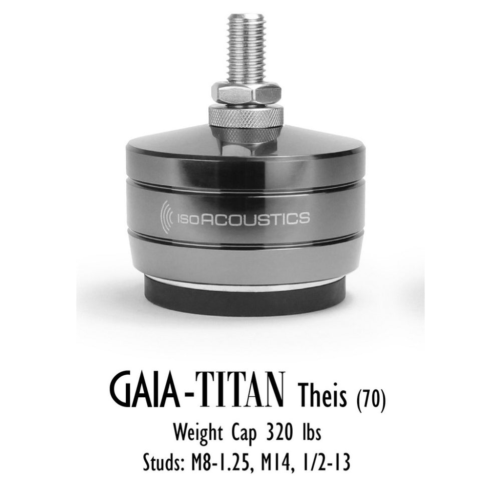 IsoAcoustics GAIA Titan Theis 70- Set of 4 Threaded Stainless Steel Isolators SWL 145 Kg