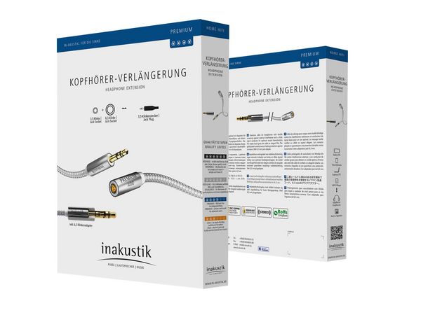 Inakustik Premium Stereo 3.5mm Male to Female Headphone Extension Cable